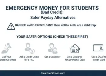 A guide to safer emergency loans for students with bad credit and payday alternatives - ClearCreditLoan Infographic