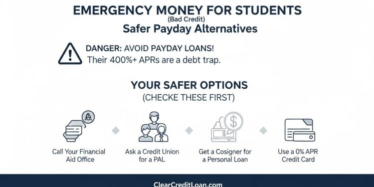 A guide to safer emergency loans for students with bad credit and payday alternatives