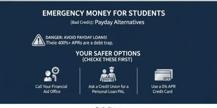 A guide to safer emergency loans for students with bad credit and payday alternatives - ClearCreditLoan Infographic
