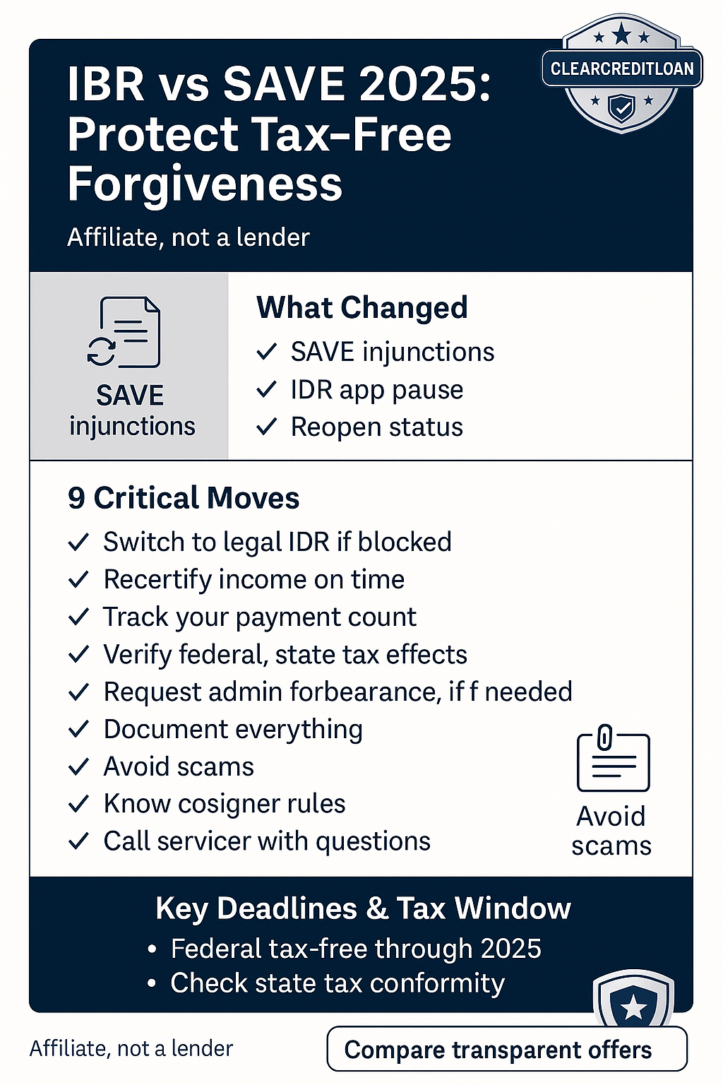 IBR vs SAVE 2025 – how to protect tax-free forgiveness